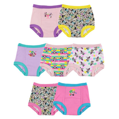 Picture of Disney Girls Minnie Mouse Pants Starter Kit With Stickers & Tracking Chart Sizes 18m, 2t, 3t, 4t Baby And Toddler Potty Training Underwear, 7-pack Training Pant, 3T US