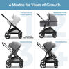Picture of Mompush Wiz 2-in-1 Convertible Baby Stroller with Bassinet Mode, Foldable Infant Stroller with Reversible Seat and Large UPF 50+ Canopy