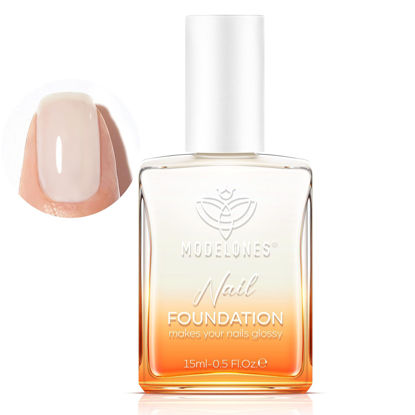 Picture of modelones Nail Strengthener, Milky White Nail Natural Concealer Foundation Polish Air Dry Nail Growth Polish for Damaged Nails Imperfection Masking Gifts for Women 15ml
