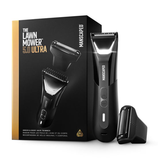 Picture of MANSCAPED® The Lawn Mower® 5.0 Ultra Groin & Body Hair Trimmer - Dual-Head SkinSafe® Trimmer & Foil Blades, Waterproof Wet/Dry Groomer, USB-C Rechargeable with Travel Case, Men’s Ball Shaver, Black