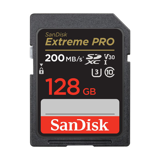 Picture of SanDisk 128GB Extreme PRO SDXC UHS-I Memory Card - C10, U3, V30, 4K UHD, SD Card - SDSDXXD-128G-GN4IN