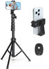 Picture of Liphisy 64” Tripod for Cell Phone & Camera, Phone Tripod with Remote and Phone Holder, Portable Tripod for iPhone, Phone Tripod for Video Recording, Cell Phone Tripod Mount Stand for Cellphone