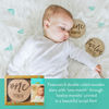 Picture of Kate & Milo Baby Monthly Milestone Marker Discs - Classic Cursive Script Wooden Discs with Reversible Photo Props for Baby Announcement and Milestones, Gender-Neutral Gift for Newborn Boy and Girl