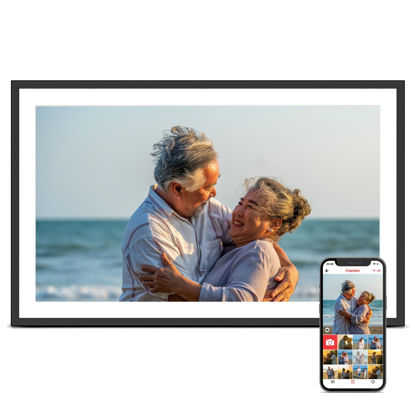 Picture of Digital Picture Frame, 15.6 Inch Large Frameo Digital Photo Frame WiFi, 32GB, 1920 * 1080 IPS HD Touch Screen, Tabletop&Wall-Mounted, Share Picture Video, Birthday, Wedding, for Mom