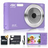 Picture of Digital Camera for Teens, FHD 4K 44MP Digital Camera Purple with 64GB SD Card 16X Digital Zoom, Cameras for Photography Compact Point and Shoot Camera for Teen Boys Girls Kids Camera Digital Purple