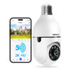 Picture of WESECUU Light Bulb Security Camera -5G& 2.4GHz WiFi 2K Security Cameras Wireless Outdoor Motion Detection and Alarm,Two-Way Talk,Color Night Vision,Human Detection, Bulb Camera Compatible with Alexa