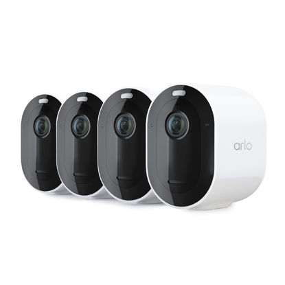 Picture of Arlo Pro 5S 2K Spotlight Camera - Wireless Home Security Camera with Spotlight, Color Night Vision, Dual-Band Wi-Fi & 2-Way Audio - White, 4 Pack, VMC4460P