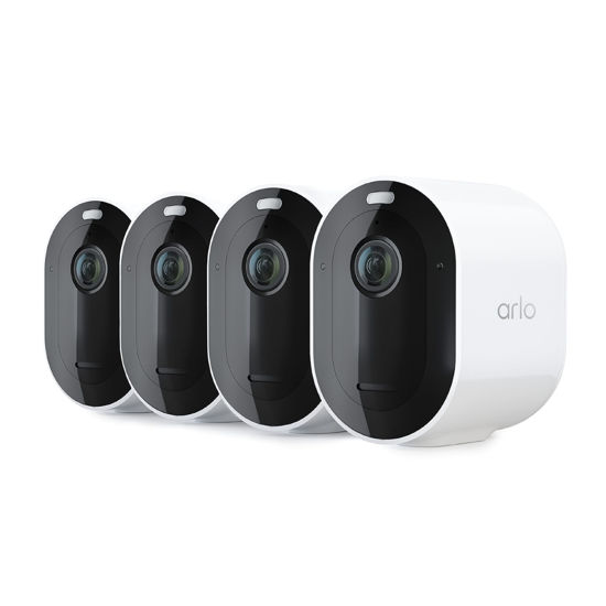 Picture of Arlo Pro 5S 2K Spotlight Camera - Wireless Home Security Camera with Spotlight, Color Night Vision, Dual-Band Wi-Fi & 2-Way Audio - White, 4 Pack, VMC4460P