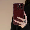 Picture of FABSPARK Phone Case for iPhone 15 Pro Max Case,Simple Wave Design Wavy Frame Soft Silicone Aesthetic for iPhone 15 Pro Max,Wine Red