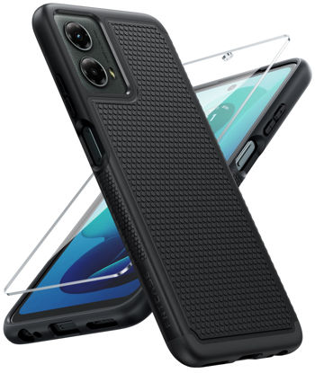 Picture of FNTCASE for Motorola Moto G-5G-2024 Case: Dual Layer Heavy Duty Cell Phone Protective Cover Shockproof Rugged with Non-Slip Textured - Military Drop Protection Bumper Tough Case (Black)