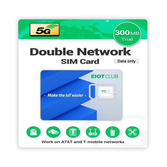 Picture of EIOTCLUB Prepaid Data SIM Card for Mobile WiFi Hotspot - 5G LTE Compatible with U.S. Networks, Ideal for Security Cameras, GPS Devices, Trail Cameras, No Contract Required