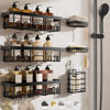 Picture of Veken Stainless Steel Shower Caddy 6-Pack, Adhesive Rustproof Shelves Rack with Soap Holder, Large Capacity Bathroom Organizers and Storage, No Drilling Wall-Mounted Kitchen & Home Decor, Bath Decor
