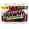 Picture of Brawny Tear-A-Square Paper Towels, 6 Double Rolls = 12 Regular Rolls, 3 Sheet Sizes (Quarter, Half, Full), Strength for All Messes, Cleanups, and Meal Prep