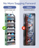 Picture of ULG 1 Pack Over Door Organizer with 5 Large Pockets 10 Mesh Side Pockets, 44 lbs Weight Capacity Hanging Storage Organizer with Clear Window Kids Toys, Shoes, Diapers, Dark Grey, 5 Layers