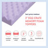 Picture of Best Price Mattress 3 Inch Egg Crate Memory Foam Mattress Topper with Soothing Lavender Infusion, CertiPUR-US Certified, Twin