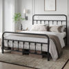 Picture of Yaheetech Classic Metal Platform Bed Frame Mattress Foundation with Victorian Style Iron-Art Headboard/Footboard/Under Bed Storage/No Box Spring Needed/Queen Size Black