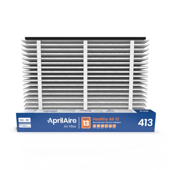 Picture of AprilAire 413 Replacement Filter for AprilAire Whole House Air Purifiers - MERV 13, Healthy Home Allergy, 16x25x4 Air Filter (Pack of 1)