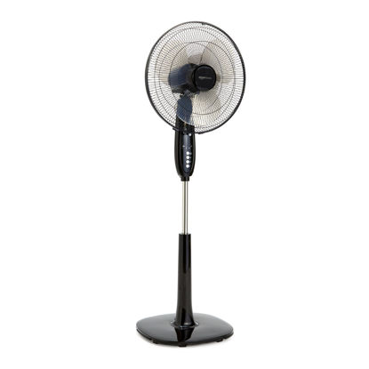 Picture of Amazon Basics 16-Inch Pedestal Floor Fan Oscillating Remote, 3-Speed, Energy-Efficient, Black