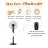 Picture of Amazon Basics 16-Inch Pedestal Floor Fan Oscillating Remote, 3-Speed, Energy-Efficient, Black