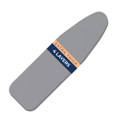 Picture of Ironing Board Cover and Pad Extra Thick Heavy Duty Padded 4 Layers, Silver Coated Ironing Board Cover, Non Stick Scorch and Stain Resistant Standard Size 15x54 Inch with Elasticized Edges