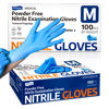 Picture of Supmedic Nitrile Exam Glove, 3.5 mil Disposable Medical Gloves Powder-Free Latex-Free, Box of 100 pcs (Blue) (Medium)