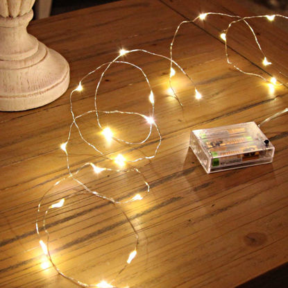 Picture of Ariceleo Led Fairy Lights Battery Operated, 1 Pack Mini Battery Powered Copper Wire Starry Fairy Lights for Bedroom, Christmas, Parties, Wedding, Centerpiece, Decoration (5m/16ft Warm White)