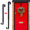 Picture of Wreath Hanger for Front Door, Adjustable Wreath Hanger from 15 to 25 Inches Wreath Hanger, 20 lbs Larger Door Upgrade Wreath Hanger Christmas Fall Wreaths Decorations Hook (Black)