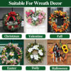 Picture of Wreath Hanger for Front Door, Adjustable Wreath Hanger from 15 to 25 Inches Wreath Hanger, 20 lbs Larger Door Upgrade Wreath Hanger Christmas Fall Wreaths Decorations Hook (Black)