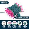 Picture of Joiedomi Pink Christmas String Lights,100 Count 21.4FT Valentines Day Fairy Tree Lights Plug in for Indoor Outdoor Xmas Valentines Decor Patio Holiday Theme Party Yard House,Green Wire