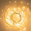 Picture of Minetom Fairy Lights Plug in, 10Feet 200 Led Cluster Lights Waterproof Firecracker Starry String Lights for Ceiling Bedroom Wreath Window Wedding Christmas Tree Decoration, Warm White (No Remote)