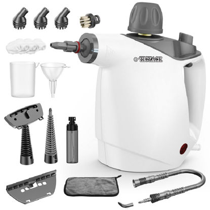 Picture of Handheld Steam Cleaner, Steam Cleaner with 16 PCS Accessory & Safety Lock, 500ML Large Capacity Natural Surface Steam for Cleaning, Multipurpose Steam Cleaner for Home, Car, Bathroom, Grease(White)