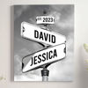 Picture of Personalized Vintage Street Sign For Couples Canvas, Best Gift For Сouple, Christmas Gifts for Her Him, Valentines Day Gift for Girlfriend Boyfriend, Wedding Anniversary Street Art Canvas Or Poster