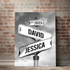 Picture of Personalized Vintage Street Sign For Couples Canvas, Best Gift For Сouple, Christmas Gifts for Her Him, Valentines Day Gift for Girlfriend Boyfriend, Wedding Anniversary Street Art Canvas Or Poster