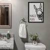 Picture of Heiple Framed Bathroom Art Bathroom Wall Decor Farmhouse Home Bathroom Decor Sets Vintage Funny Wall Art Bathroom Signs (11"x14" Black Framed, Donkey)