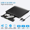 Picture of External DVD Drive USB 3.0 Type-C CD Burner Portable CD +/-RW Drive DVD Player for ROM Rewriter Burner Compatible with Laptop Desktop PC Windows MacBook Linux Mac OS