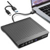 Picture of YOTUO External DVD Drive for USB 3.0 Type C, Portable DVD Write CD Burner RW ROM Optical Drive Player Reader Disk Disc with Laptop Desktop PC Windows 11/10/8/7, Mac Pro/Air MacBook, Linux (SY-IDD023)