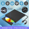 Picture of YOTUO External DVD Drive for USB 3.0 Type C, Portable DVD Write CD Burner RW ROM Optical Drive Player Reader Disk Disc with Laptop Desktop PC Windows 11/10/8/7, Mac Pro/Air MacBook, Linux (SY-IDD023)
