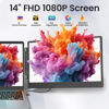 Picture of Laptop Screen Extender, 14" FHD 1080P Triple Portable Laptop Screen Extender Monitor for 13"-16.5" Laptop with Stand Dual Monitors Built-in Speakers, Laptop Monitor Extender for MacOS/Wins/Chrome/Dex