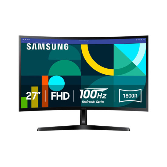Picture of SAMSUNG 27" Essential S3 (S36GD) Series FHD 1800R Curved Computer Monitor, 100Hz, Game Mode, Advanced Eye Comfort, HDMI and D-sub Ports, LS27D366GANXZA, 2024