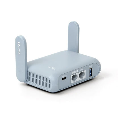 Picture of GL.iNet GL-MT3000 (Beryl AX) Portable Travel Router, Pocket-Sized Wi-Fi 6 Wireless Travel Gigabit Router, with OpenVPN & Wireguard for Public & Hotel Wi-Fi Use, Suitable for Cruise/RV/Airplane/Hotel