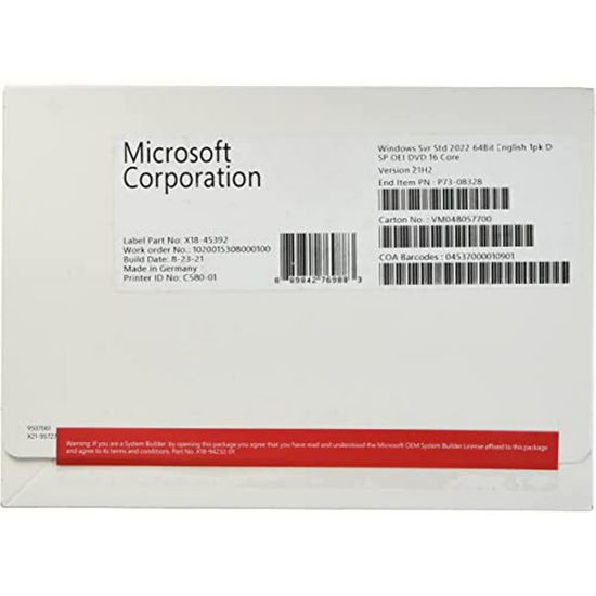 Picture of Microsoft Windows Server 2022 Standard | Base License with media and key | 16 Core