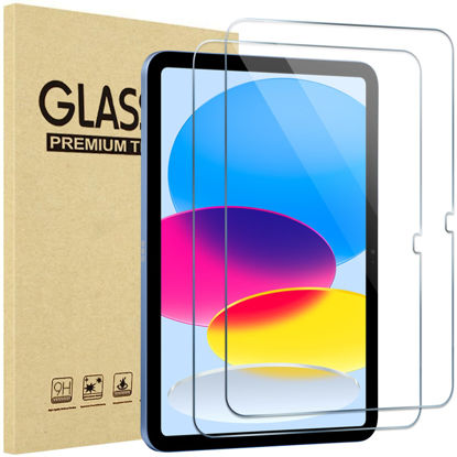 Picture of ProCase 2 Pack Screen Protector for iPad 10th Generation 2022 A2696/A2757/A2777 10.9 Inch, Tempered Glass Film Guard for iPad 10 -Clear