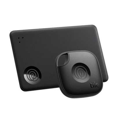 Picture of Tile by Life360 Starter Pack (2024) - Bluetooth Trackers and Item Finders for Keys, Wallets & More. Both iOS and Android Compatible. Phone Finder. 2-Pack (Black Mate/Slim)
