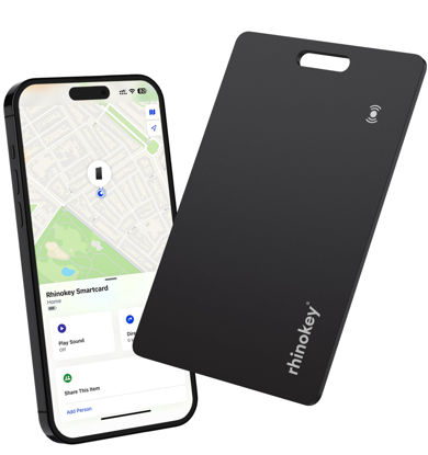 Picture of Smartcard by Rhinokey® - Wallet Tracker Card Rechargeable 1.8mm Thin Apple Find My App Airtag Waterproof Item Finder for Luggage, Tags, Passport Bluetooth