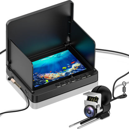 Picture of ZXBVSU Underwater Fishing Camera, Fishing Camera with Infrared Night Vision Light, Portable Fish Finder with 100ft Cable, 5 Inch LCD and Upgraded HD Lens for Ice Lake Boat Kayak Fishing