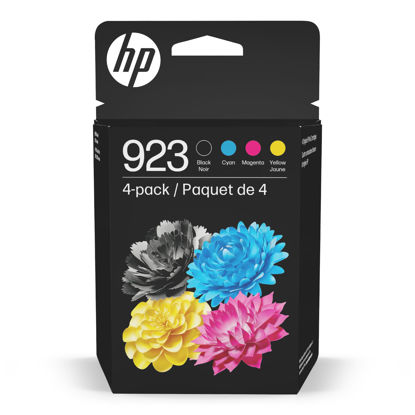 Picture of HP 923 Black, Cyan, Magenta, Yellow Ink Cartridges (4-Pack) | Works OfficeJet 8120 Series, OfficeJet Pro 8130 Series | Eligible for Instant Ink | 6C3Y6LN