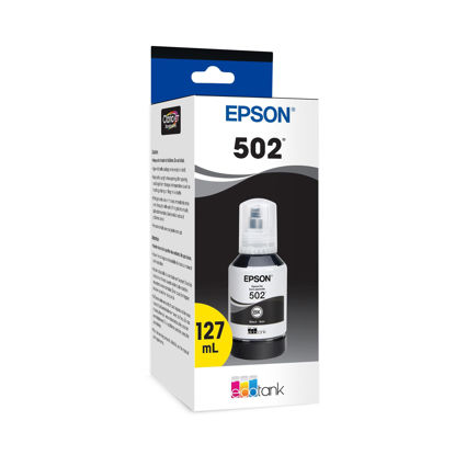 Picture of EPSON 502 EcoTank Ink Ultra-high Capacity Bottle Black Works with ET-2750, ET-2760, ET-2850, ET-3750, ET-3760, ET-3850, ET-4850, and other select EcoTank models
