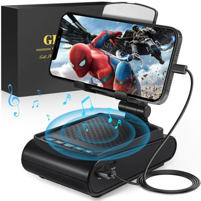 Picture of GLOPUS Birthday Gifts for Men, Cell Phone Stand with Wireless Bluetooth Speaker and Anti-Slip Base HD Surround Sound with iPhone/ipad/Samsung Galaxy, Valentines Day Gifts for Him, Cool Gadgets for Men