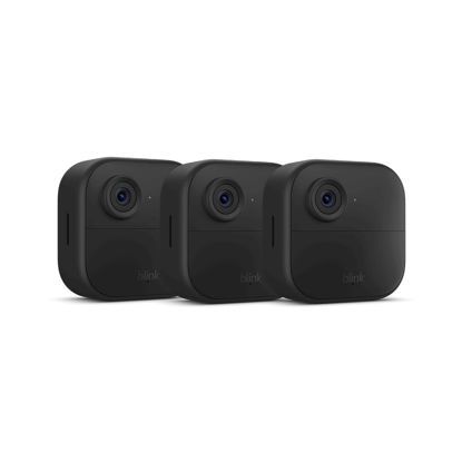 Picture of Blink Outdoor 4 (newest model), Wire-free smart security camera, two-year battery life, two-way audio, HD live view, enhanced motion detection, Works with Alexa - 3 camera system