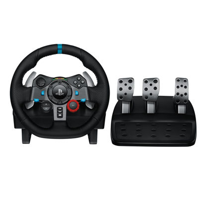 Picture of Logitech G29 Driving Force Racing Wheel and Floor Pedals, Real Force Feedback, Stainless Steel Paddle Shifters, Leather Steering Wheel Cover for PS5, PS4, PC, Mac - Black